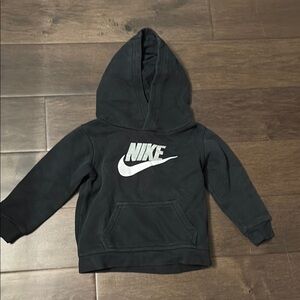 4/$20 Nike logo Kids Black Hoodie sweater size 24 months, pocket